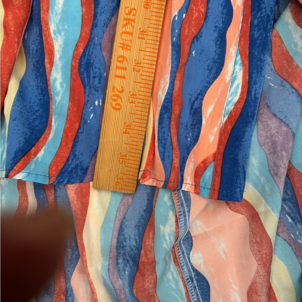 Colorful Striped High Low Long Dress/Shirt - OS - 3X - Picture 8 of 10
